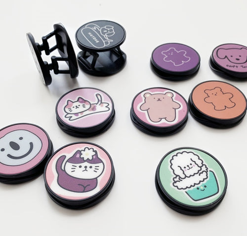 Bear phone grip and fold-out stand in assorted colours