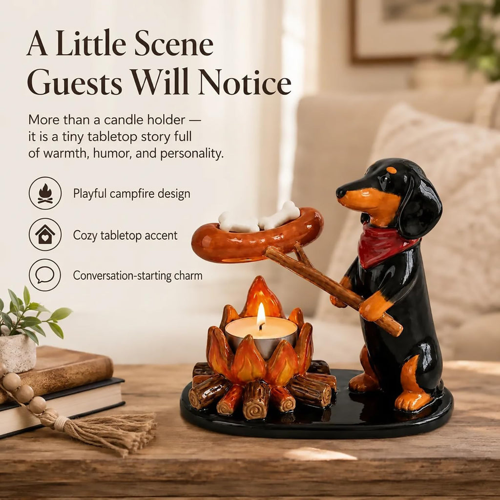 Cozy Critter campfire tea light holder shaped like a fox