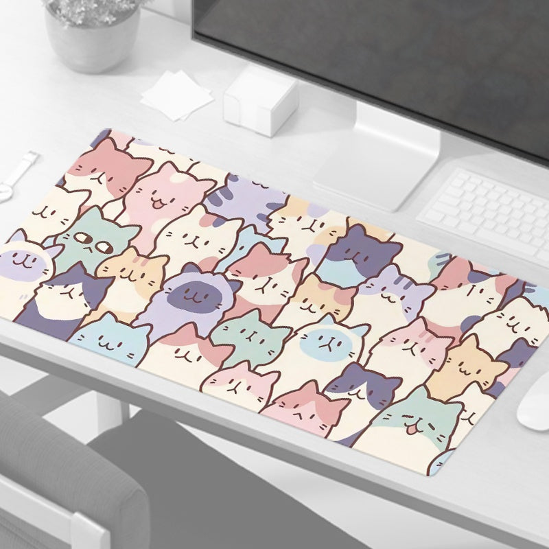 Hungry Cat gaming mouse pad with cute cat design